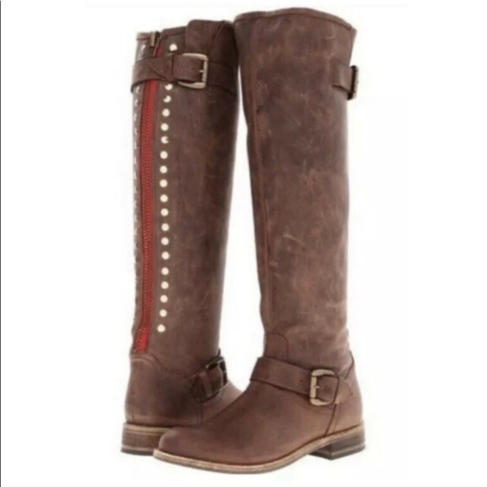 Madden Girl Brown Leather Riding Boots